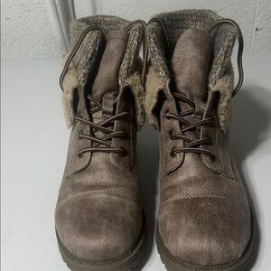 Taupe Distressed Suedelike